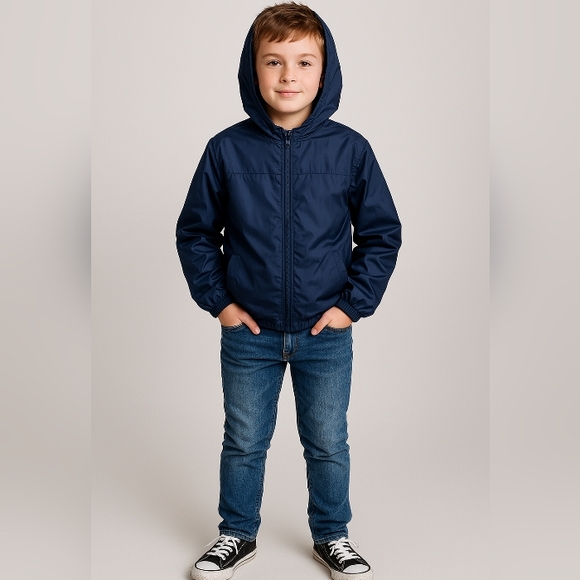 Land's End Mesh Lined Zippered Windbreaker Blue Large - Picture 1 of 10